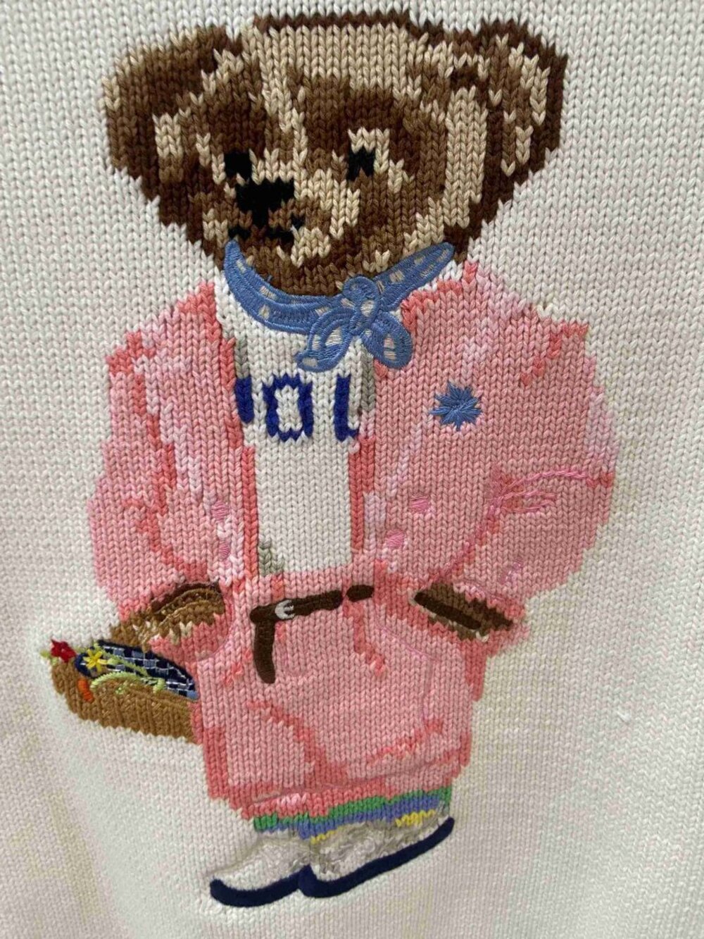 Polo Ralph Lauren White Bear Crewneck Knit Sweater - Picture 3 of 5